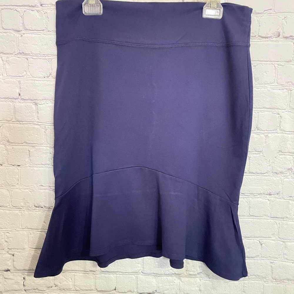 Navy Blue Basic Casual Ruffle Pencil Skirt Size: X- Large
